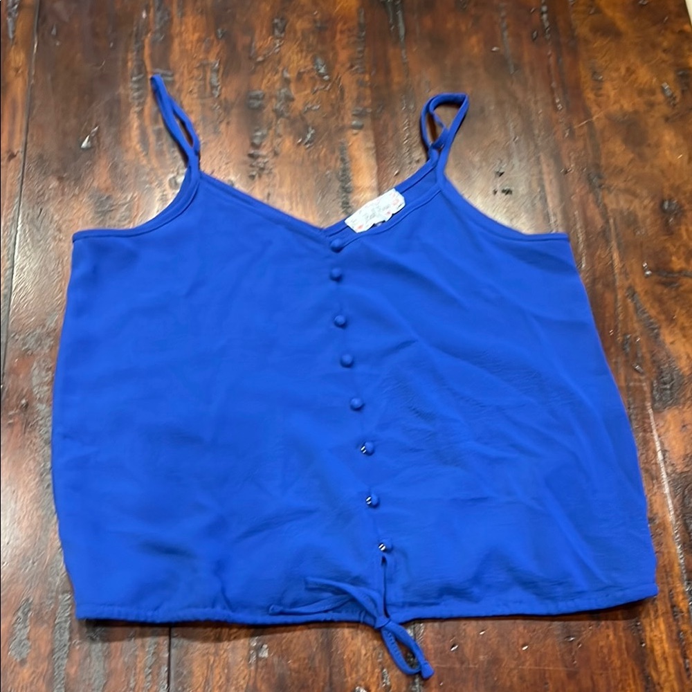 Pink Rose Blue Sleeveless Crop Camisole